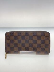 LOUIS VUITTON◆1)ジッピー・ウォレット_ダミエ・エベヌ_N60015/BRW/PVC/BRW/レディース