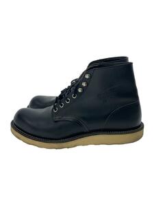 RED WING◆レースアップブーツ・6インチクラシックプレーントゥ/25.5cm/BLK