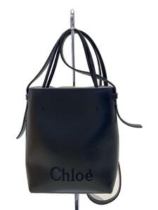 Chloe◆ショルダーバッグ/レザー/BLK/無地/マイクロトート