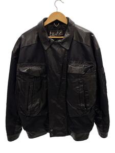 MARTINE ROSE◆19SS MA-1 Leather bomber/レザージャケット・ブルゾン/S/レザー/BLK