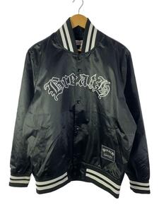 mitchell&ness◆SATIN JACKET/ジャケット/L/ポリエステル/BLK