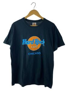 HARD ROCK◆90s/USA製/CHICAGO/Tシャツ/LL/コットン/NVY/プリント