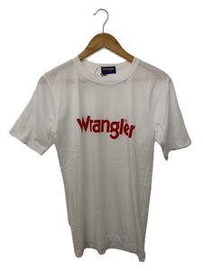 WRANGLER◆Tシャツ/M/コットン/WHT/ロゴTee/染み込み/90s/日本製