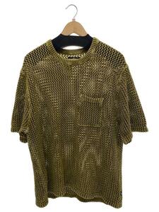 STUSSY◆21SS/OVER DYED MESH CREW/カットソー/XL/コットン/CML/1140297