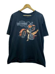 HARLEY DAVIDSON◆Tシャツ/-/コットン/BLK/プリント