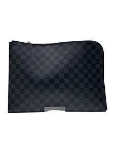 LOUIS VUITTON◆ポシェット・ジュールGMNM_ダミエ・グラフィット_BLK/牛革/BLK