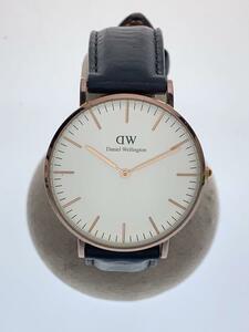 Daniel Wellington◆クォーツ腕時計/アナログ/レザー/BLK