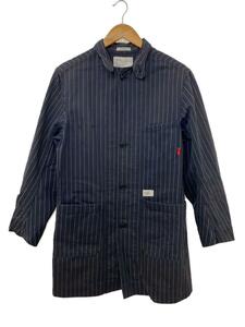 WTAPS◆shopcoat/コート/2/コットン/NVY/ストライプ/112ltdt-jkm02s