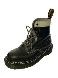 Dr.Martens◆8ホール/レースアップブーツ/UK7/ブラック/ホワイト/レザー/aw006/gv03x