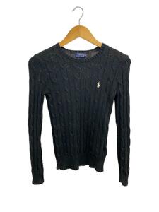 POLO RALPH LAUREN◆セーター(薄手)/XS/コットン/BLK/211580009046/ブラック