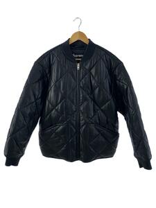 Supreme◆レザージャケット・ブルゾン/M/レザー/BLK/22AW/Quilted Leather Work Jack