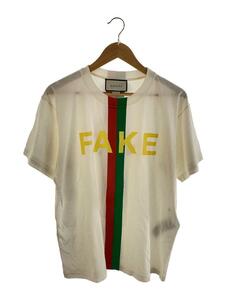 GUCCI◆20AW/FAKENOT/タグ付き/オーバーサイズ/Tシャツ/XS/コットン/WHT/プリント/616036