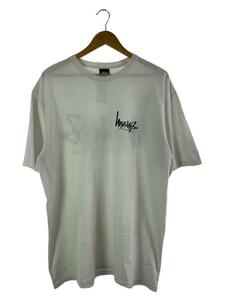 STUSSY◆Flipped Tee/Tシャツ/XL/コットン/ホワイト