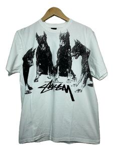 STUSSY◆Doberman Tee/24SS/Tシャツ/M/コットン/WHT