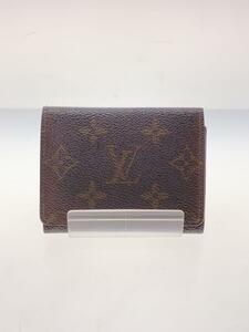 LOUIS VUITTON◆アンヴェロップ・カルトドゥヴィジット_モノグラム・キャンバス_BRW/レザー/BRW/メンズ