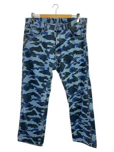 A BATHING APE◆COLOR CAMO DENIM PANTS/XL/コットン/BLU/カモフラ/001DPJ301003M