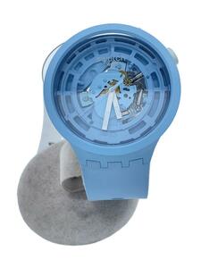 SWATCH◆クォーツ腕時計/アナログ/ラバー/BLU/SR1130SW