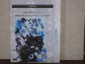 艦これアーケード　『期間限定海域』おつかれさまキャンペーン2024春　オリジナルカードケース・ポストカードセット