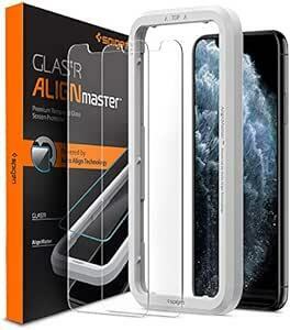 Spigen AlignMaster ガラスフィルム iPhone 11 Pro、iPhone XS、iPhone X 用 ガイド