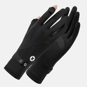 UVカットグローブ　 手袋　日焼け防止　日焼け対策　紫外線対策　レディース　ブラック
