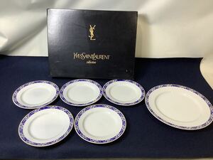 YVES SAINT LAURENT イブサンローラン パーティセット 6枚セット　洋食器 食器 丸皿 プレート 現状品　YA050107