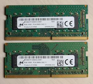 8GB 1Rx8 PC4-2666V　2枚で16GB　①