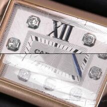 [3年保証] カルティエ レディース タンクアングレースSM WJTA0007 K18PG ダイヤ シルバー文字盤 クオーツ 腕時計 中古 送料無料_画像7