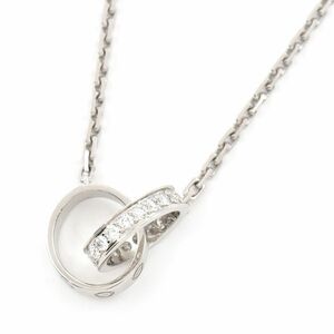  Cartier LOVE necklace K18WG diamond baby Rav necklace screw motif double Circle white gold used free shipping 