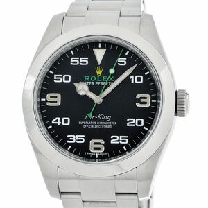 [3年保証] ロレックス メンズ エアキング 116900 ランダム番 箱保付き 緑針 グリーン ブラック 黒文字盤 自動巻き 腕時計 中古 送料無料