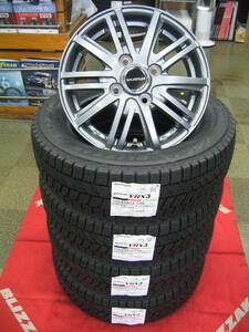 ブリヂストン 国産 スタッドレス タイヤ VRX3 155/65R13 155/65-13 ＆ アルミホイール 新品 4本 税込み 即納OK 送料無料 軽自動車用