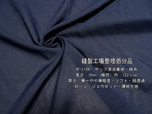 ポリ100 サップ清涼裏地 薄～やや薄 ソフト 弱透過 紺系 13m最終