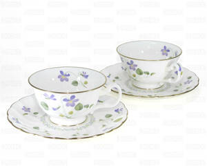 アンティーク Noritake すみれ 菫柄 Violet Dream 9906（廃盤柄） カップ&ソーサー　2客