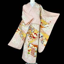 振袖 古典柄 袷着物 着物 きもの 成人式 リサイクル着物 kimono 中古 仕立て上がり 身丈154cm 裄丈62cm_画像1