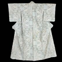 小紋 単衣着物 大島 着物 きもの リサイクル着物 kimono 中古 仕立て上がり 身丈160cm 裄丈64cm_画像4