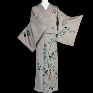 付下げ 附下 アンティーク 一つ紋 単衣着物 着物 きもの フォーマル リサイクル着物 kimono 中古 仕立て上がり 身丈155.5cm 裄丈61.5cm