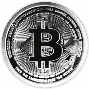【vaps_4】イミテーション ビットコイン 銀貨 シルバー ゴルフマーカー bitcoin風 硬貨 送込