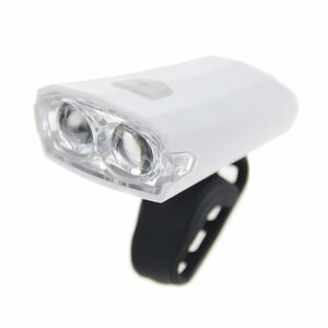 【vaps_2】USB充電式 自転車ヘッドライト 《ホワイト》 3点灯 マウントタイプ 送込
