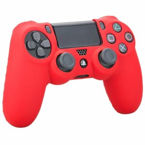 【vaps_3】PS4 コントローラー用シリコンケース 《レッド》 スキンケース 保護カバー 送込