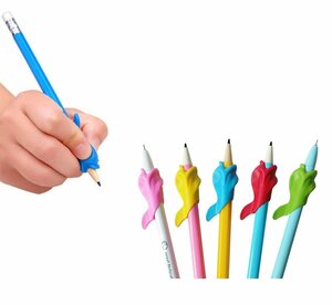 【VAPS_1】鉛筆もちかた 矯正 おさかなペン塾 Bセット(5個入り) ペン軸 子供 鉛筆 持ち方 握り方 キャップ 送込