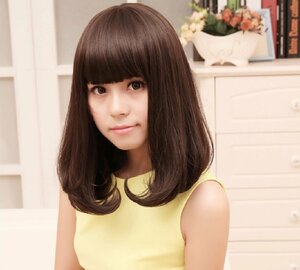 [vaps_7] wig {F type } { dark brown } long Bob medium tea ..... to coil . wig including postage 