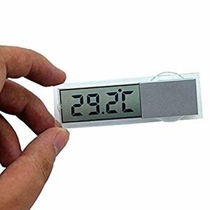 【vaps_3】超薄型 デジタル温度計 吸盤式 車内 キッチン 小型 クリア 透明 時計 送込