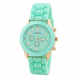 [vaps_7] lady's men's wristwatch { light green } simple silicon strap analogue including postage 