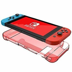 【vaps_4】Nintendo Switch 専用 クリアケース クリアレッド ハードケース Joy-Con 傷防止 送込