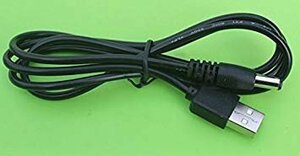 【vaps_5】USB電源ケーブル USBオス→DCジャックオス(5.5/2.1mm) ブラック 1m 送込