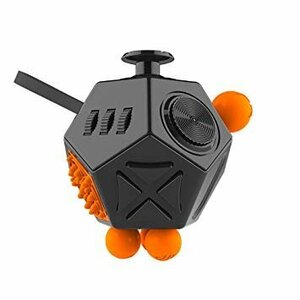 【vaps_5】12面 フィジェットキューブ 《ブラック》 Fidget Cube フィジェットトイ ストレス解消キューブ 無限キューブ 送込