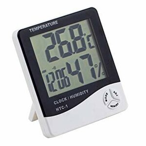 【vaps_6】5機能搭載 デジタル温度計 湿度計 掛け時計 置時計 兼用 温湿度計 目覚まし カレンダー 送込