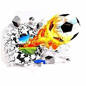 【vaps_6】トリック式ウォールステッカー 《Dタイプ》 《サッカー》 壁紙 シール 子供 トリックアート 送込