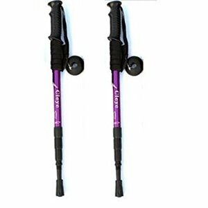 [vaps_5]I type grip trekking paul (pole) 2 pcs set { purple } mountain climbing cane stock trekking stick including postage 