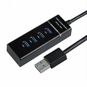 【vaps_4】USB3.0/4ポート USBハブ アズールライン ブラック 送込