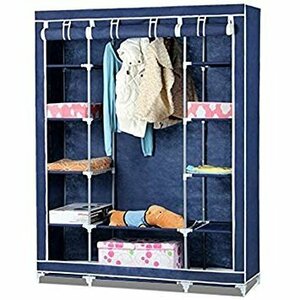[vaps_2] wardrobe light weight * high capacity BIG closet { navy } storage rack eyes .. curtain attaching including postage 